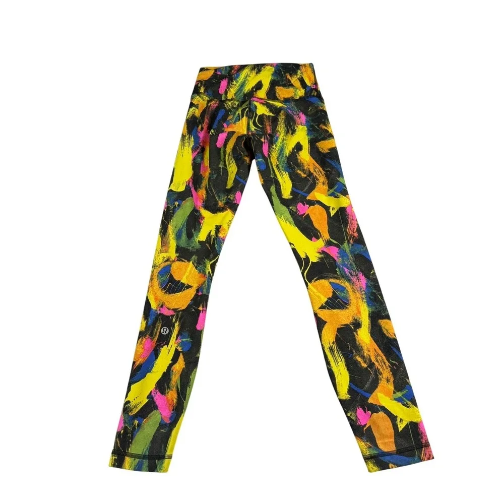 Lululemon Wunder Under Train High Rise Tight Womens 4 Leggings Multi Yoga W5CXNS